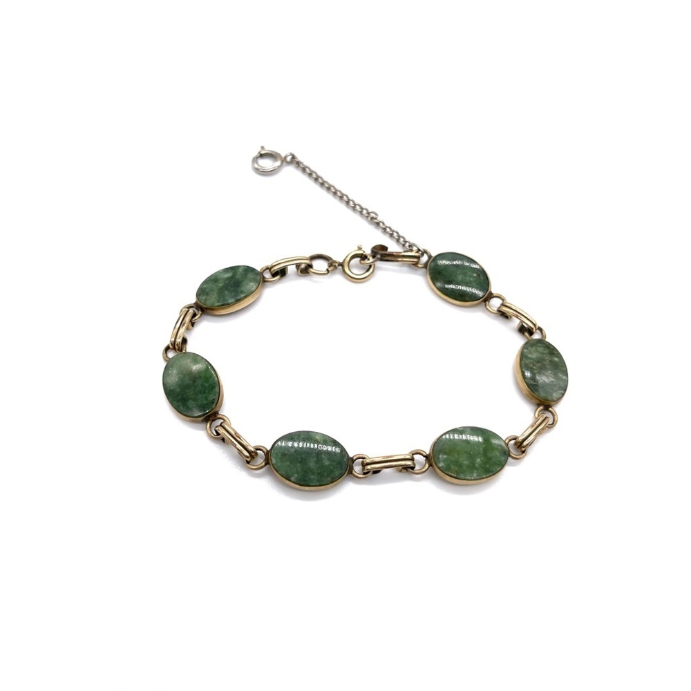 Vintage 12K GF Jade Bracelet